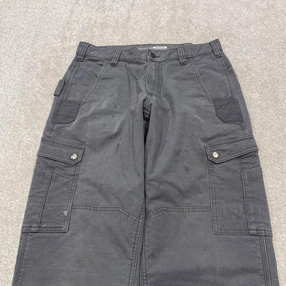 Y2K carhartt cargo pants grey Loose relaxed fit fleece lined skater cargos work pants