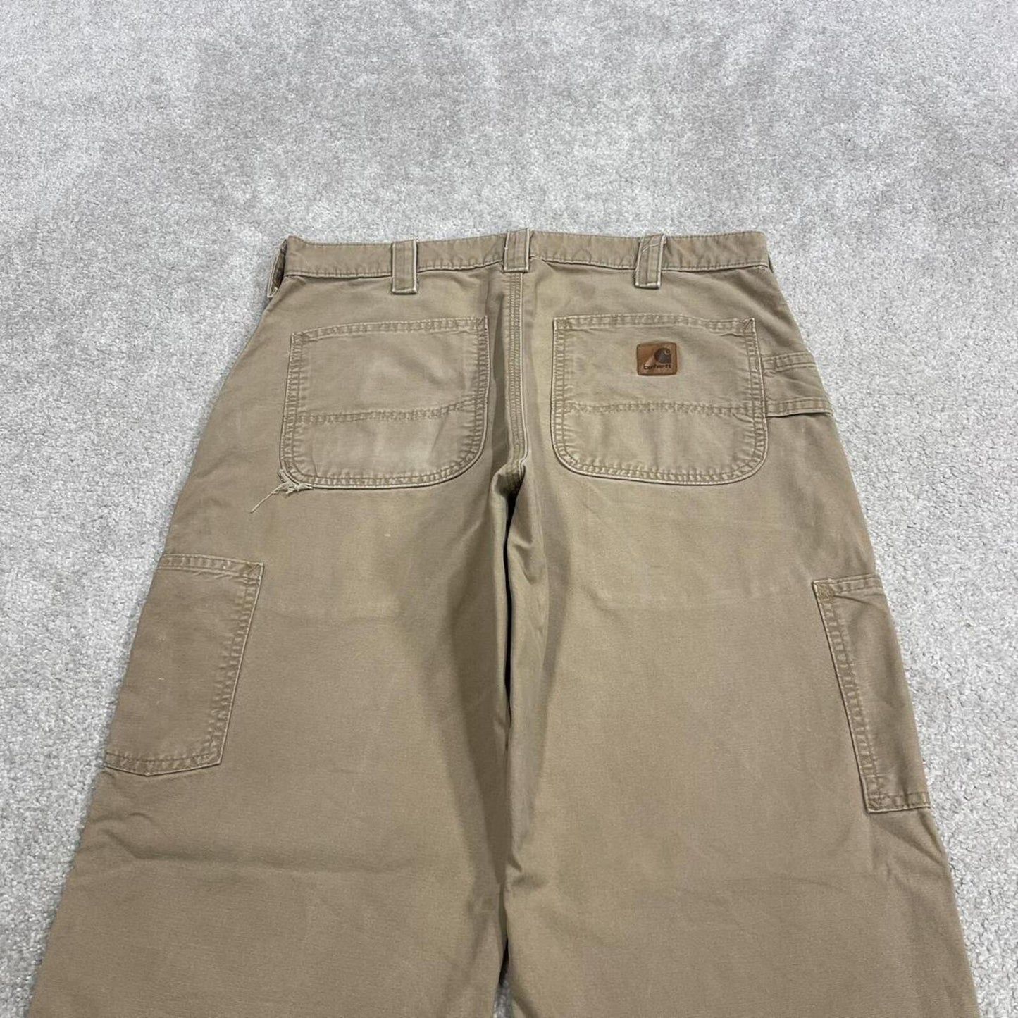 Carhartt baggy carpenter pants wide leg sand brown Canvas skater cargo work pants