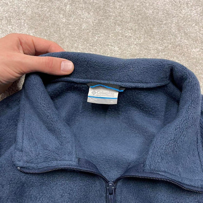 00s Columbia technical fleece XL men's navy full zip up y2k style autumn adjustable waist
