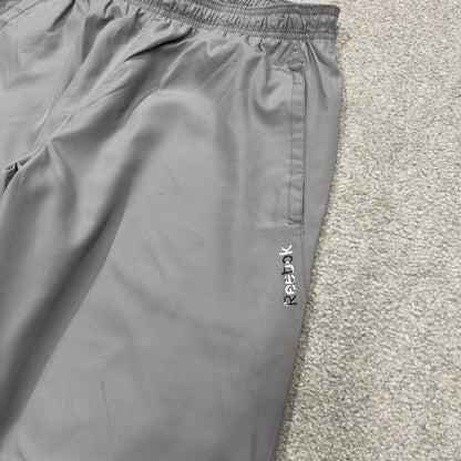Y2K baggy Reebok tracksuit bottoms grey M Loose leg mesh lined casual 2000s style track pants