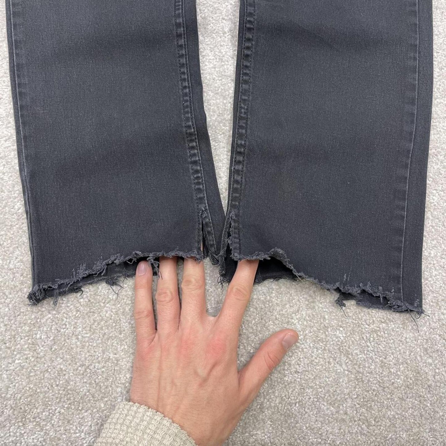 Dickies work pants slim fit faded black Straight skater style pants waist patch