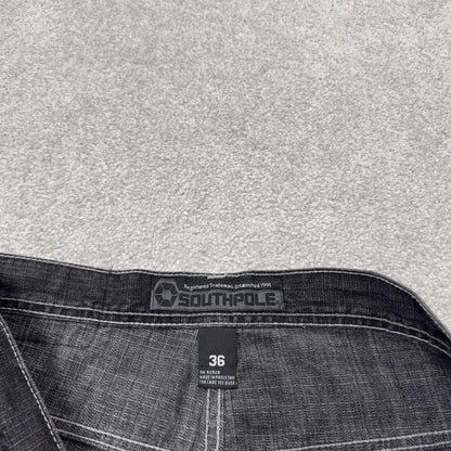 Baggy Southpole denim shorts y2k black Streetwear skater style brand surf jorts