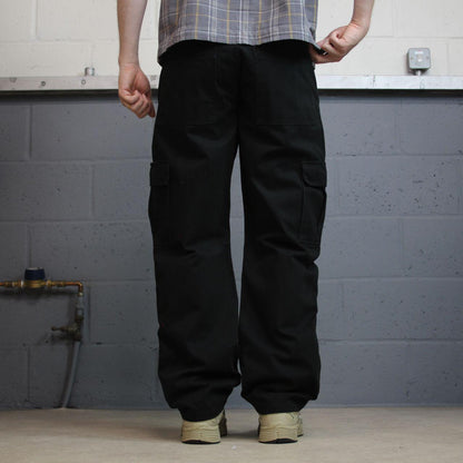 Wrangler chino cargo pants y2k W32L30 black Straight leg skater workwear pants, utility pockets