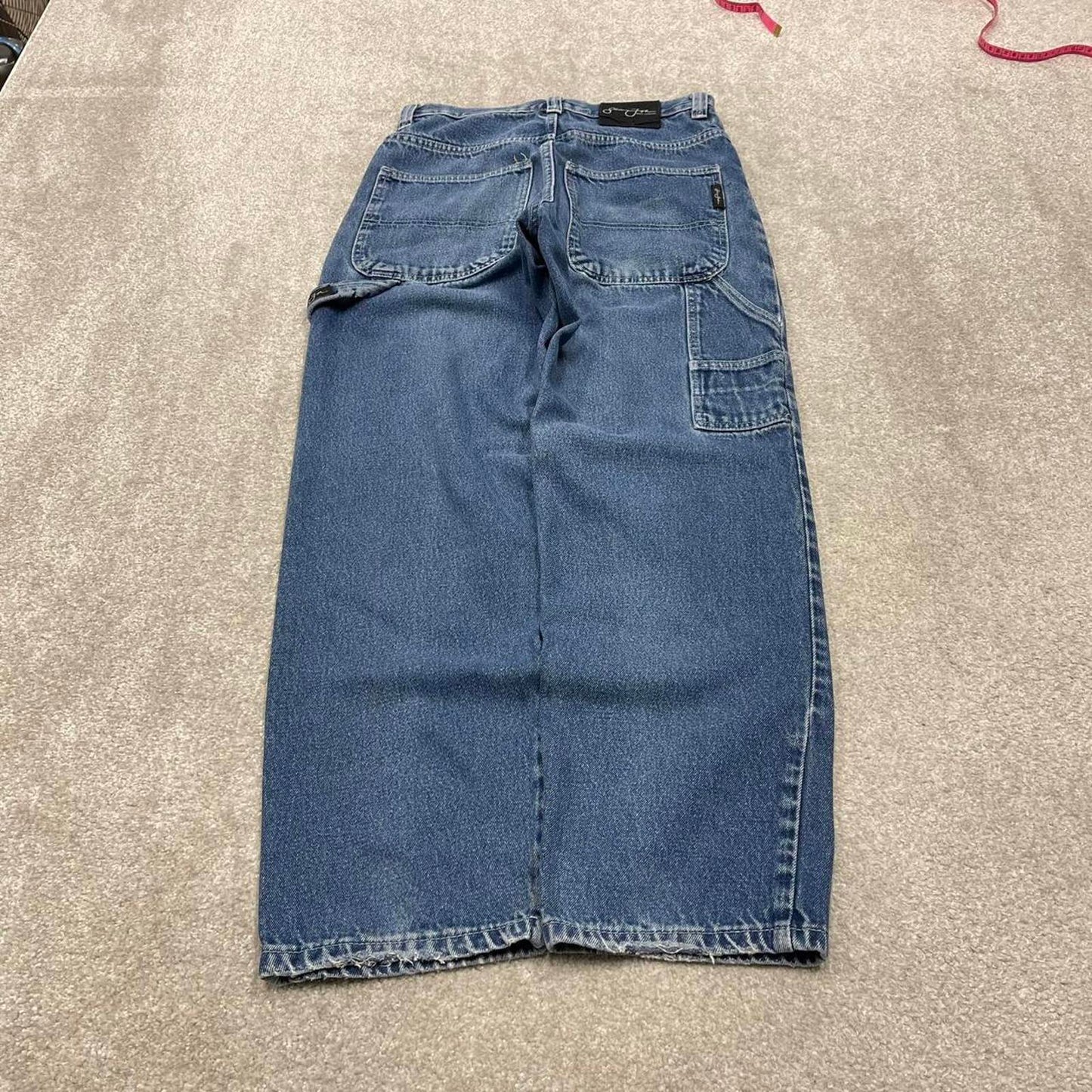 Y2K Sean John carpenter jeans blue Loose leg denim skate style cargo pants