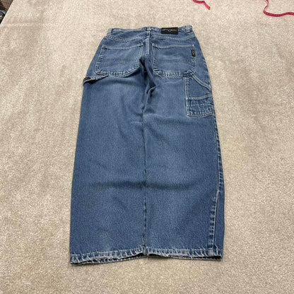 Y2K Sean John carpenter jeans blue Loose leg denim skate style cargo pants