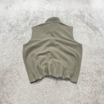 Y2K Columbia technical fleece gilet boxy fit cream large Embroidered logo full zip up summer