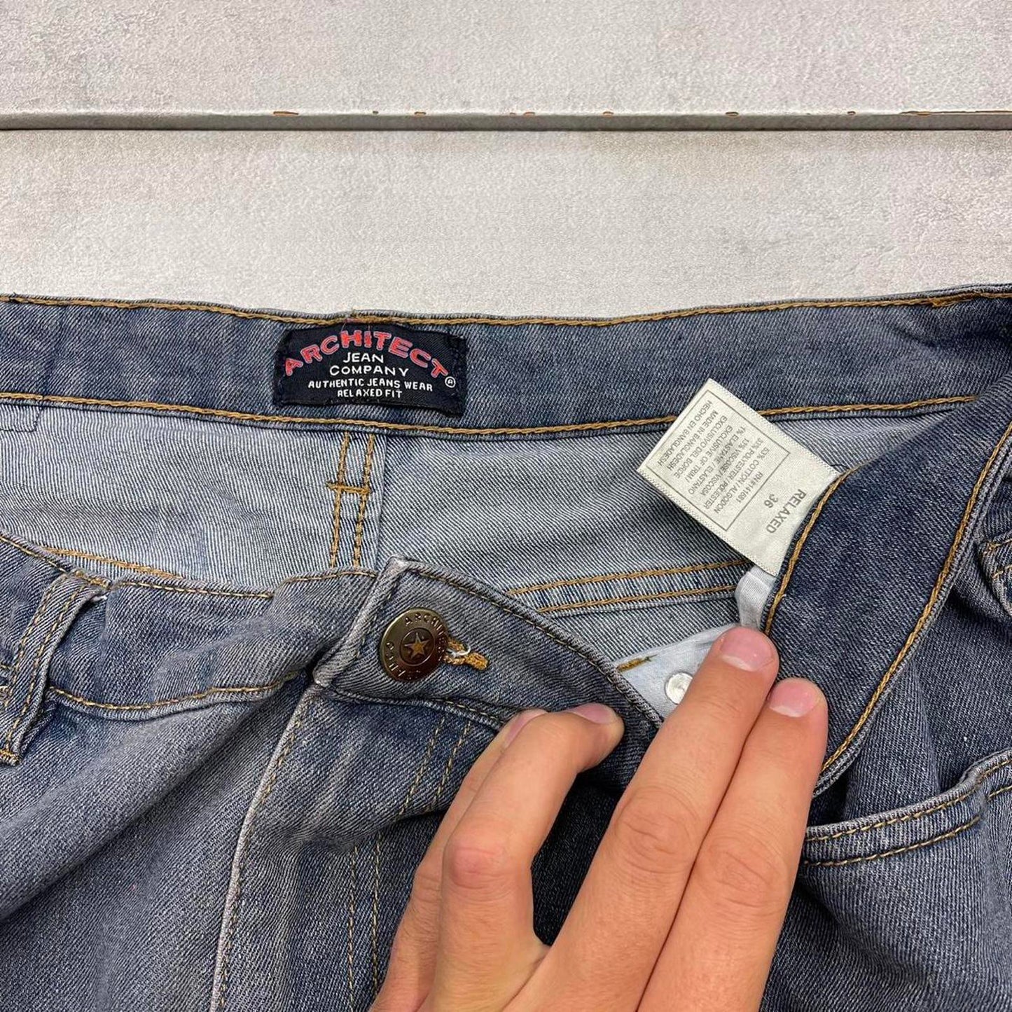 Mens blue Architect jean shorts W36