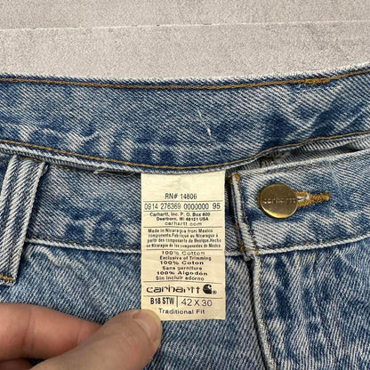 Mens vintage Carhartt jeans W40 L25.5 blue loose denim 90s style jeans