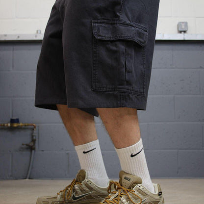 Dickies baggy cargo shorts faded black Chino style skater shorts wide leg festival