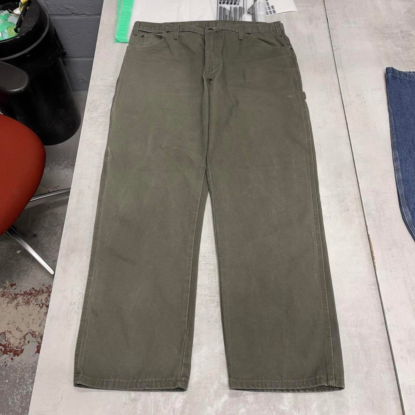 Baggy green Dickies carpenter jeans W38 L32