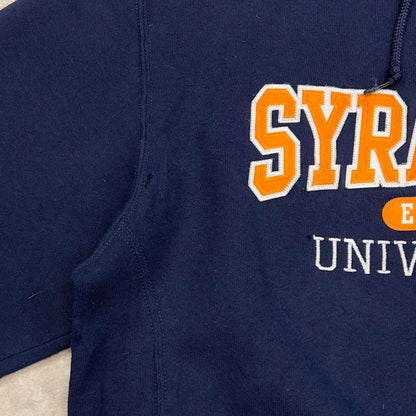 Navy vintage Russel hoodie Medium Thick pullover jumper Syracuse University