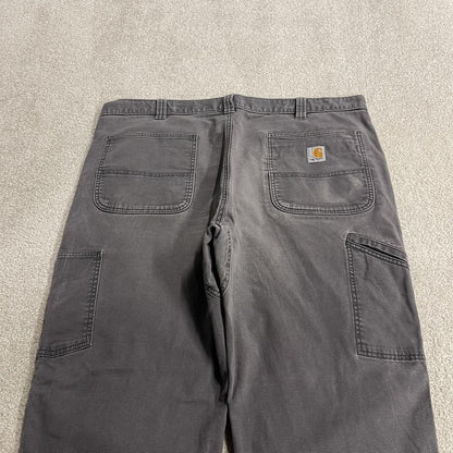 Carhartt double knee cargo jeans grey W42L32 Relaxed fit canvas carpenters, workwear skate pants