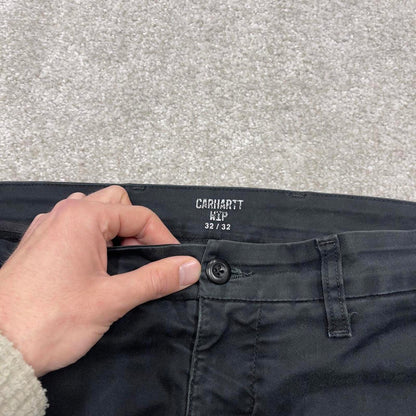 00s Carhartt WIP chino pants W32L32 black 90s skater style slim work trousers utility