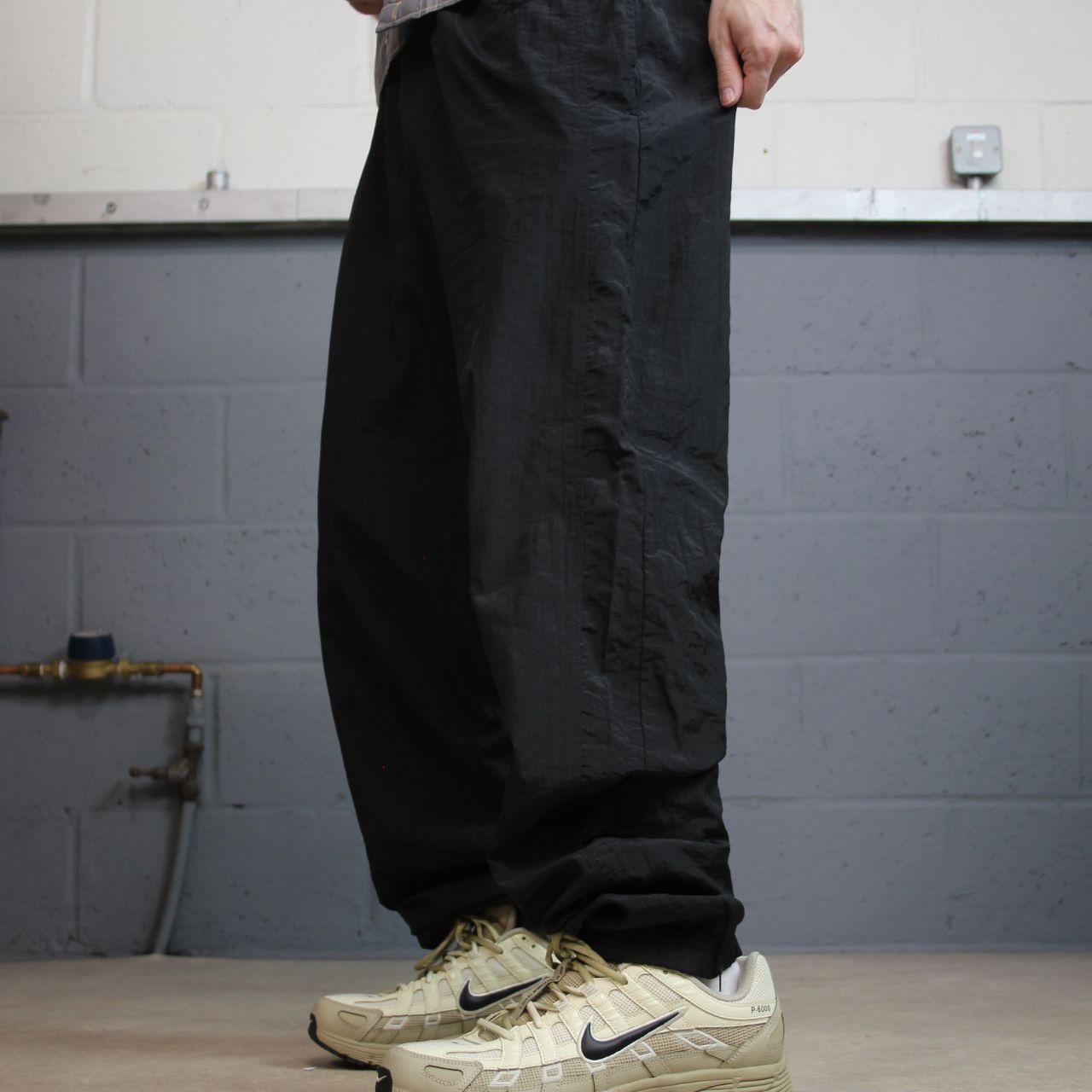 Vintage Reebok tracksuit bottoms loose black Large embroidered logo y2k drawstring track pants