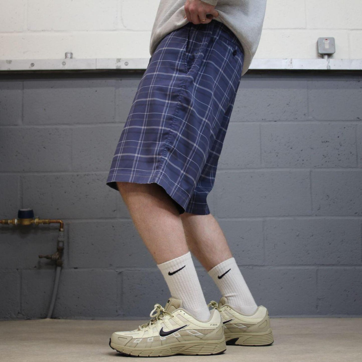 Checkered Nike Golf sports shorts y2k navy Casual style comfy loose floaty summer gym shorts