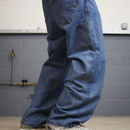 90s baggy carpenter skate jeans W36L30 loose blue Attitude denim y2k hip hop style pants