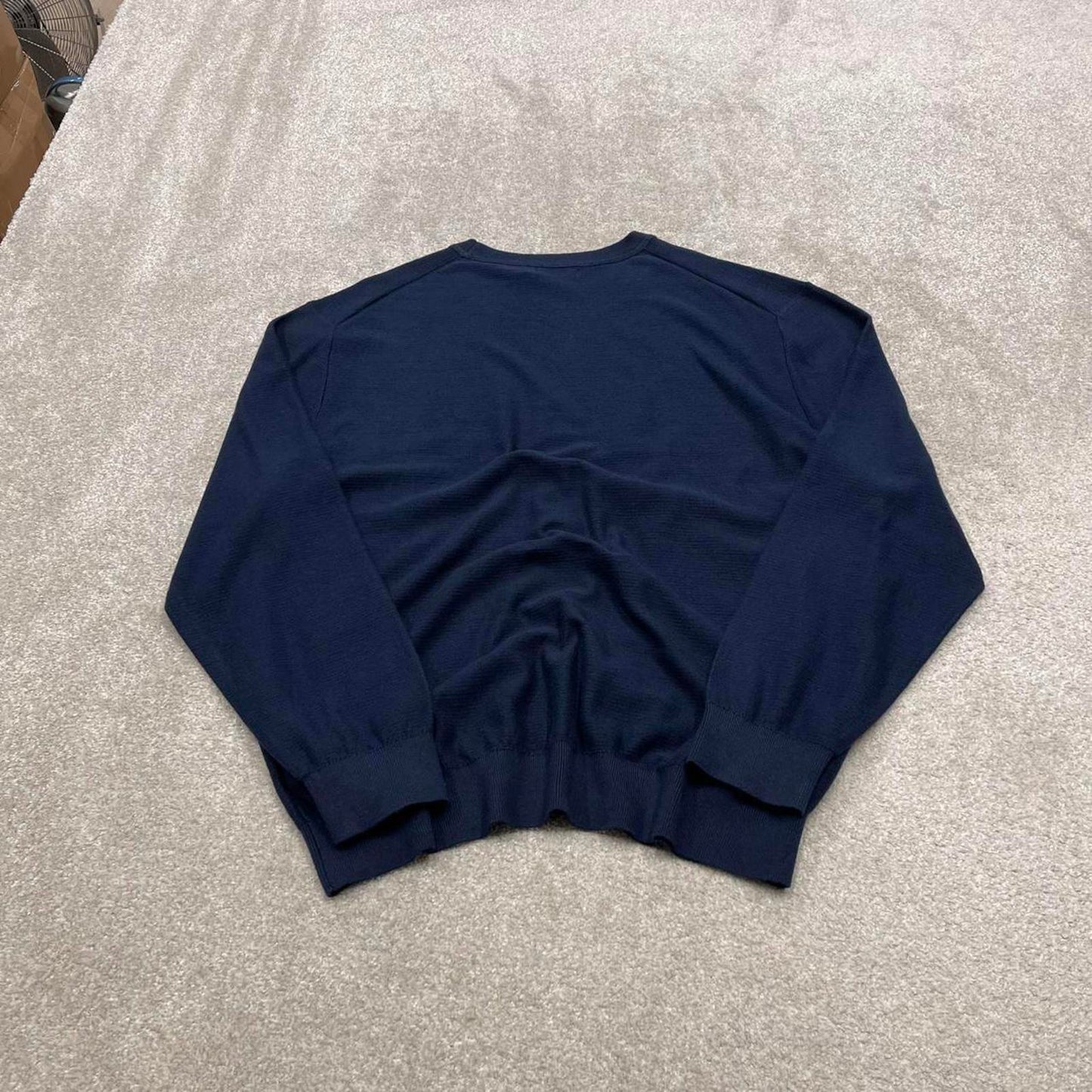 Y2K Nautica round neck knit sweater jumper navy Embroidered logo knitted pullover