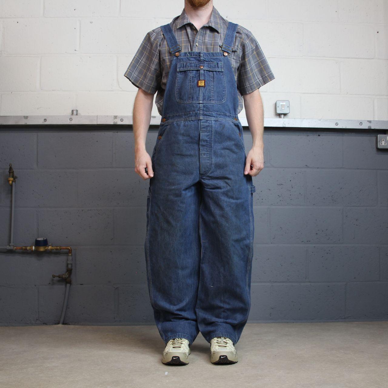 Vintage baggy denim dungarees y2k blue overalls Big Ben workwear bib & brace utility