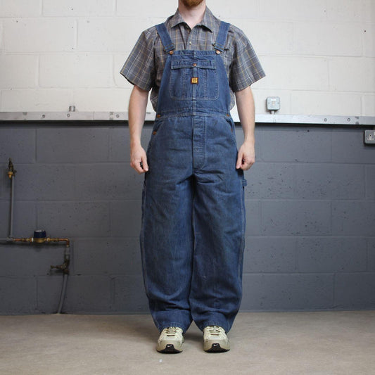 Vintage baggy denim dungarees y2k blue overalls Big Ben workwear bib & brace utility