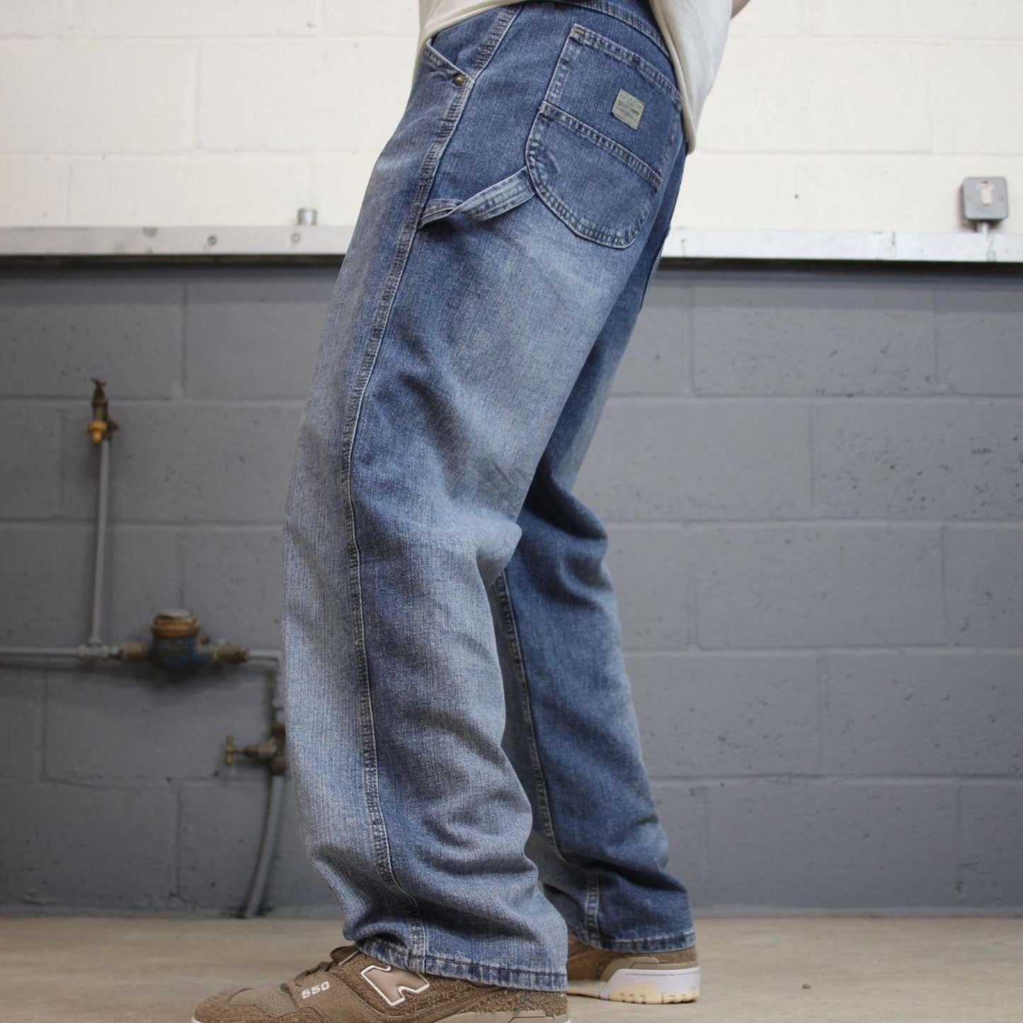 Baggy Lee carpenter jeans W32L30 blue loose denim skater style carpenters