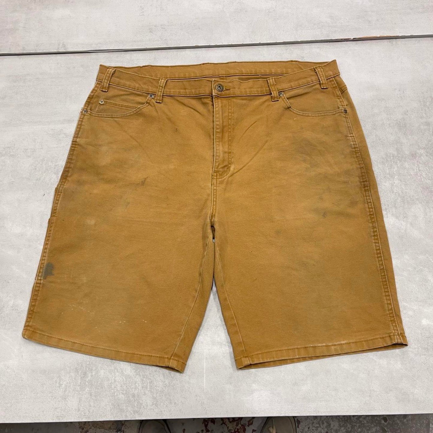 Dickies carpenter shorts loose canvas tan brown skater style jorts