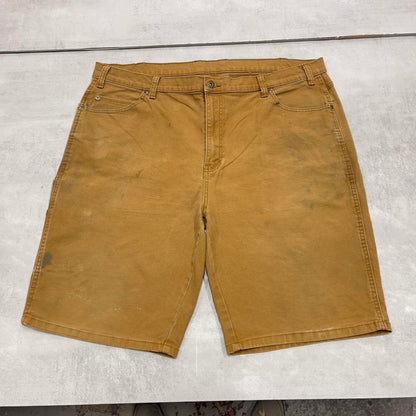 Dickies carpenter shorts loose canvas tan brown skater style jorts