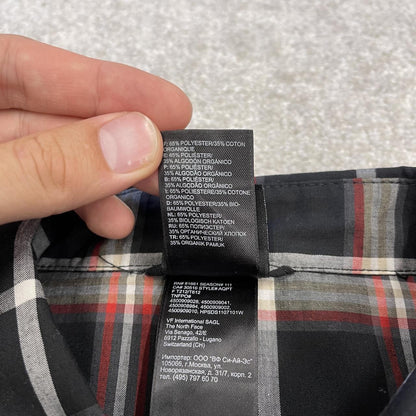 North Face checkered short sleeve shirt black TNF festival surf style check shirt button down summer