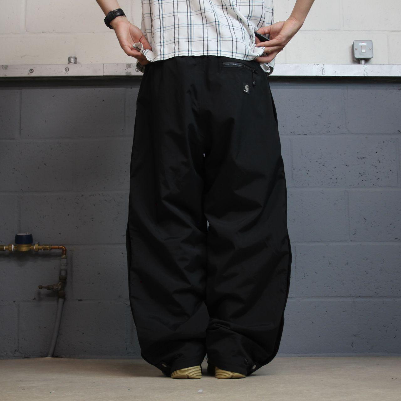 Carhartt baggy waterproof trousers black Wide leg mesh lined waterproof breathable technical pants