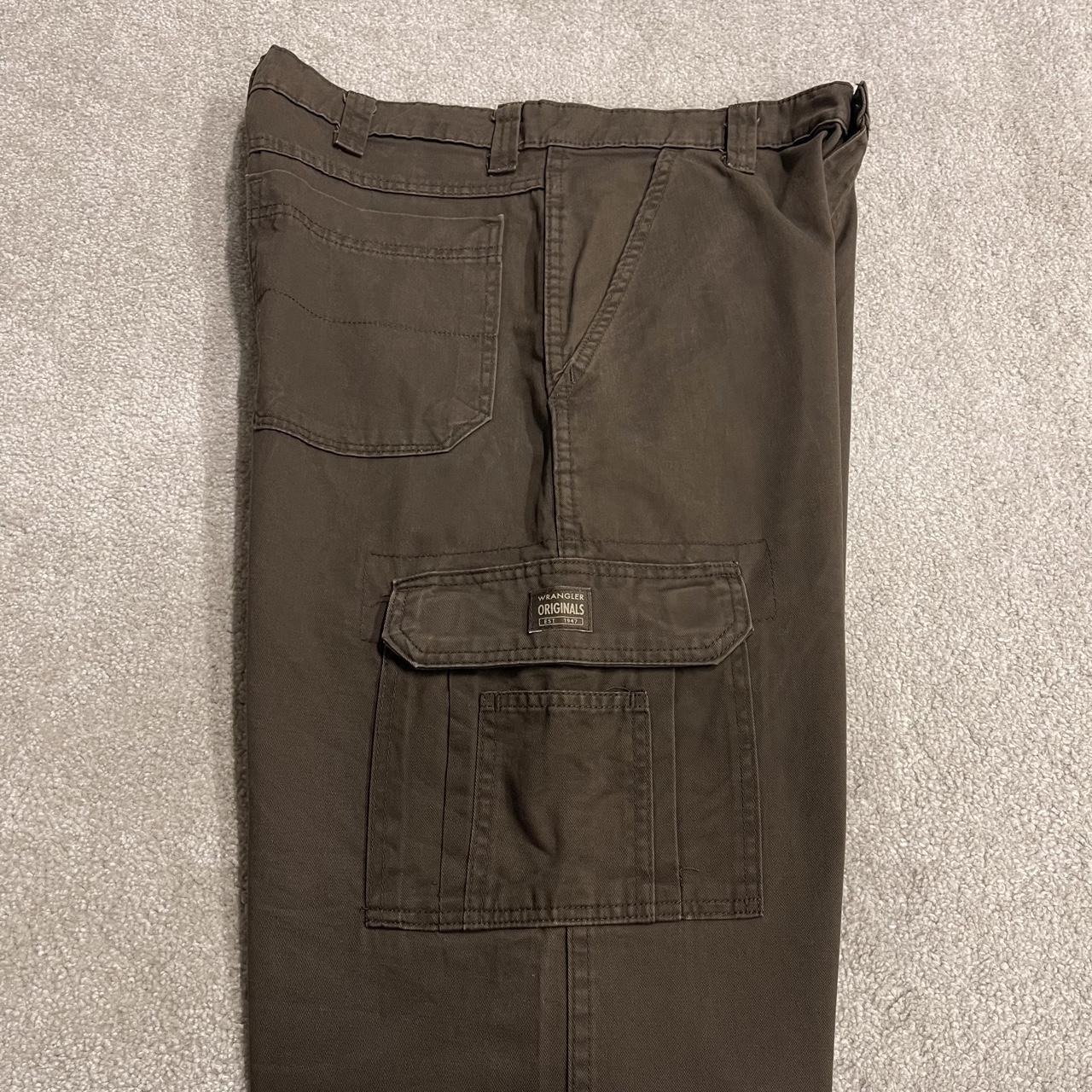 Wrangler baggy cargo pants y2k brown W34L32 Loose fit 100% cotton skater work pants