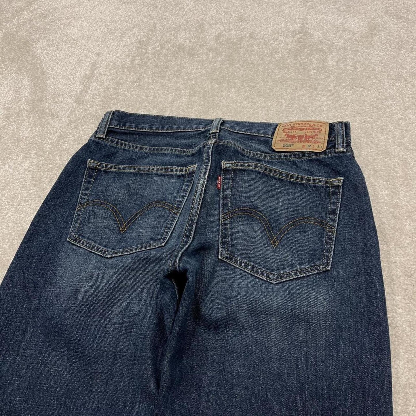 Y2k Levi's 505 jeans straight leg blue Casual denim pants red tab logo