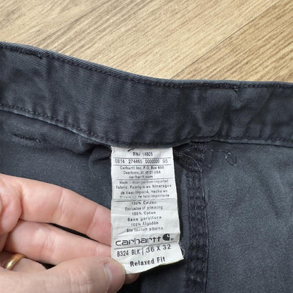 Black Carhartt carpenter pants y2k relaxed fit Loose utility workwear skate cargo trousers