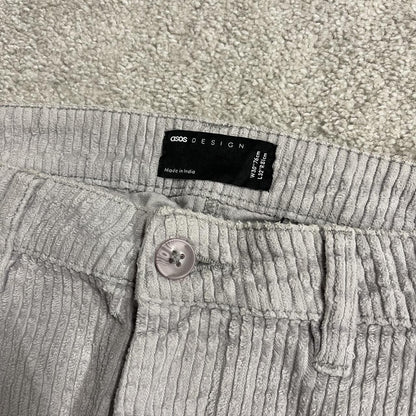 Wide wale corduroy pants loose grey Asos chunky jumbo cord trousers 100% cotton