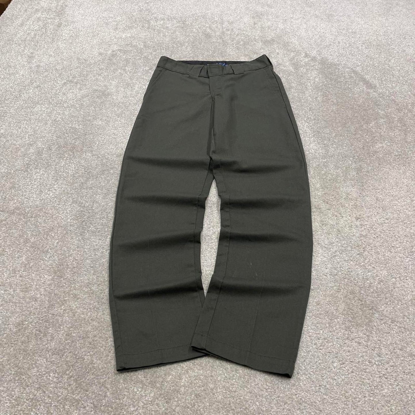 Y2k skater style Dickies work pants green Chino workwear trousers straight leg