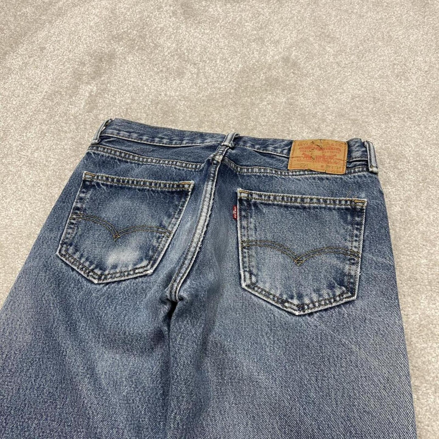 Y2k Levi's 505 jeans blue 32x34 Straight denim pants red tab logo 100% cotton