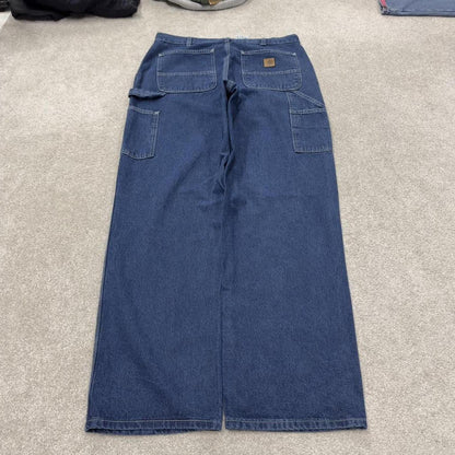 Carhartt baggy carpenter jeans denim blue Loose wide leg workwear skater pants