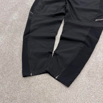 Y2k Adidas tracksuit bottoms black Drawstring waist print logo gym running track pants