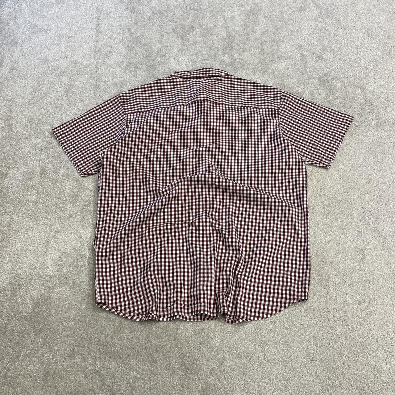 Columbia checkered short sleeve shirt red Y2K surf style check shirt summer holiday