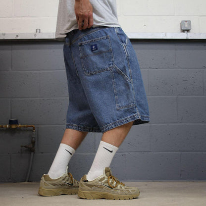 Y2K baggy denim shorts carpenter blue Loose RK Brand skater style cargo surf jorts