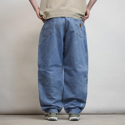 Carhartt jeans W40 L30 blue fleece lined 90s style skater work jeans
