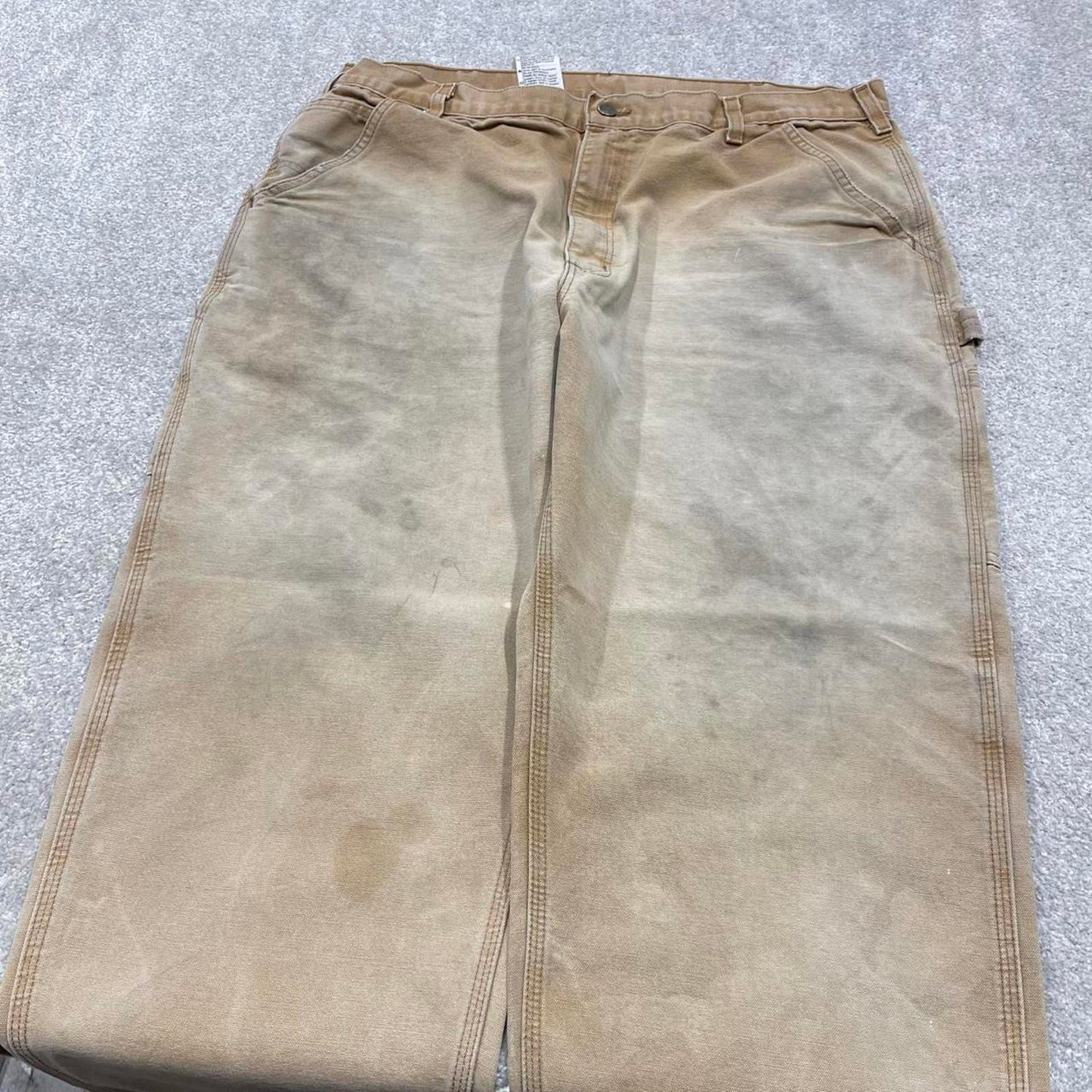 Baggy vintage Carhartt carpenter jeans tan brown Loose wide leg skater style cargo work pants