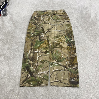 Cabela's Realtree baggy camo cargo pants wide leg khaki Loose floaty camouflage pattern trousers