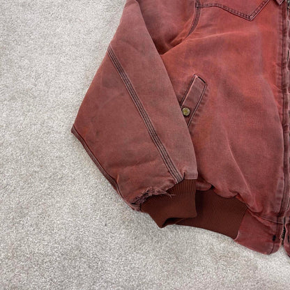 Vintage Faded Red Carhartt santa fe jacket XL canvas bomber authentic Detroit