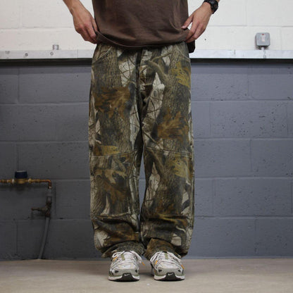 Wrangler camo jeans Realtree khaki Loose leg double knee denim tree camouflage hunting pants