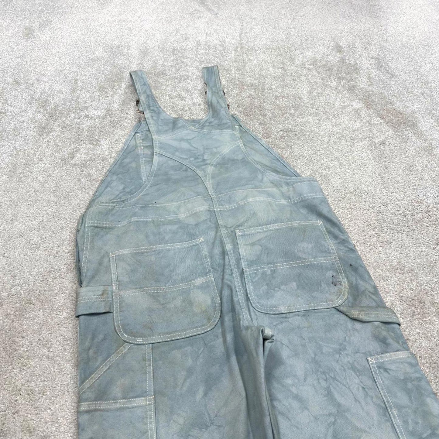Vintage Carhartt dungarees women’s medium 8/10 bleached blue overalls utility worker festival