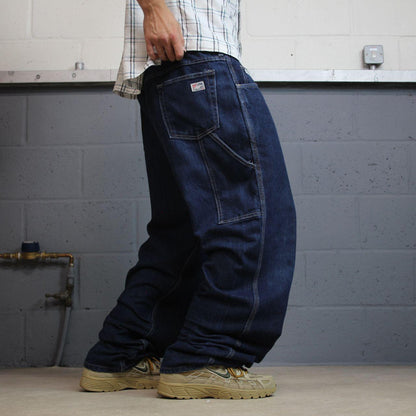 Baggy denim carpenter jeans y2k W44L35 blue Tyndale FR loose skater cargos, fire resistant
