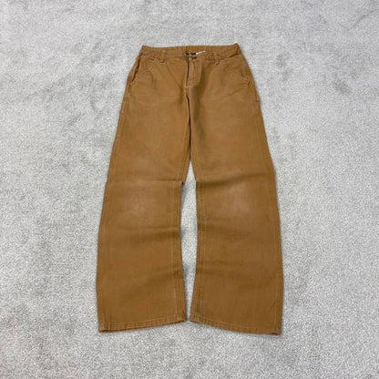 Tan Carhartt carpenter pants teens size 14 W26L28 loose canvas 90s style cargos