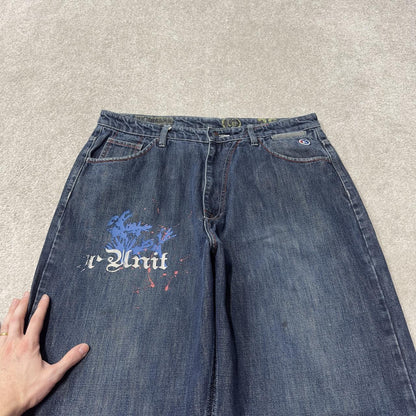 G Unit baggy jeans y2k W38L32 blue Proper baggy skater style Gorilla Unit print design heavy denim
