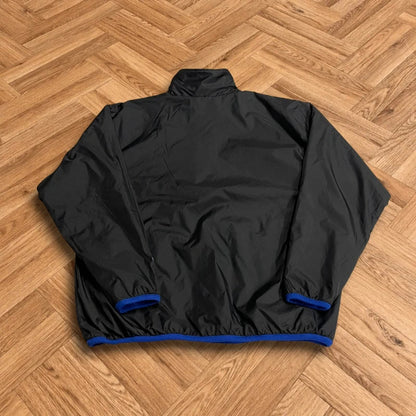 Vintage reversible Champion fleece jacket men's black blue quarter zip windbreaker coat