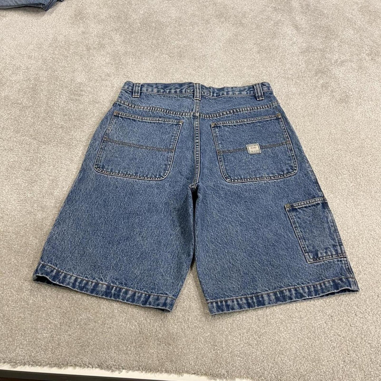 Baggy denim carpenter shorts cargo blue Union Bay skater style surf jorts