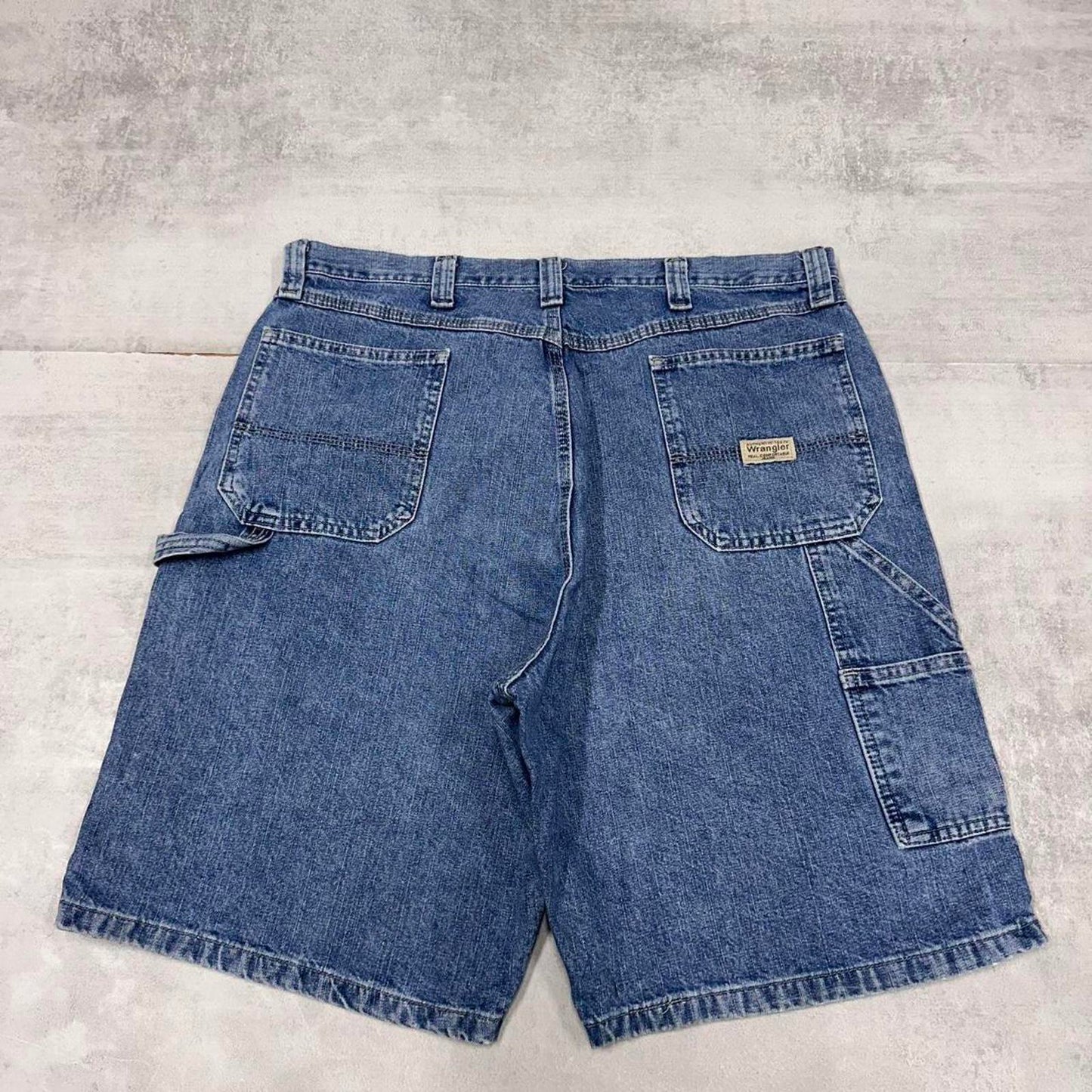Mens baggy Wrangler carpenter jorts W38 loose denim cargo Y2K skater shorts